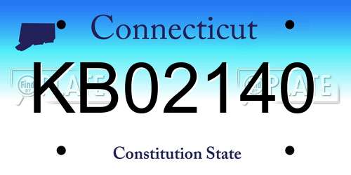KB02140 Connecticut License Plate
