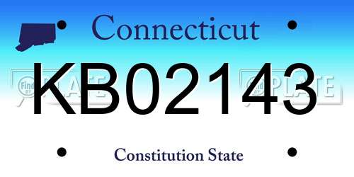 KB02143 Connecticut License Plate
