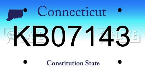 KB07143 Connecticut License Plate