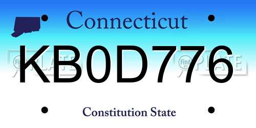 KB0D776 Connecticut License Plate