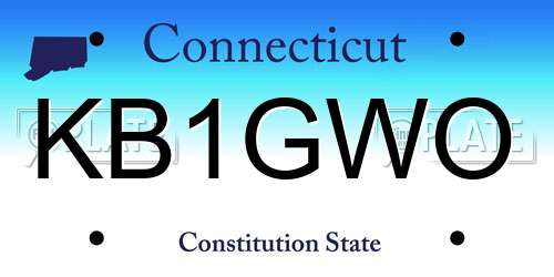 KB1GWO Connecticut License Plate