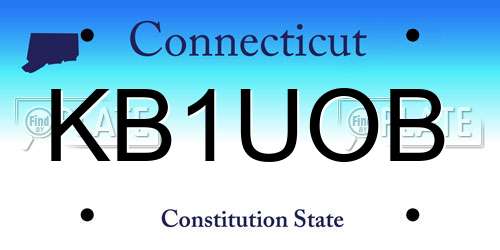 KB1UOB Connecticut License Plate