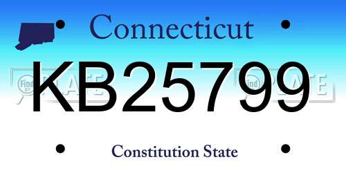 KB25799 Connecticut License Plate