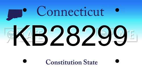 KB28299 Connecticut License Plate