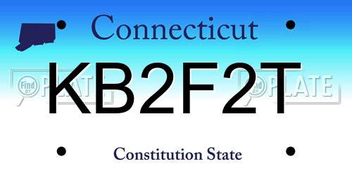 KB2F2T Connecticut License Plate