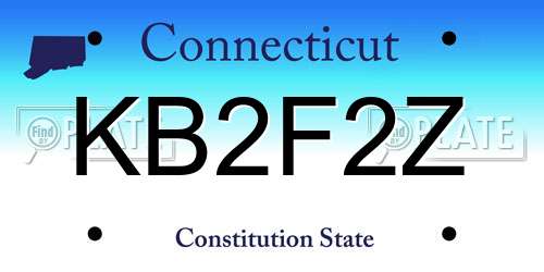 KB2F2Z Connecticut License Plate