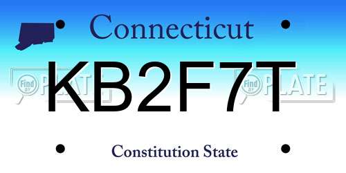 KB2F7T Connecticut License Plate