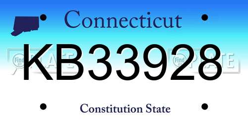 KB33928 Connecticut License Plate