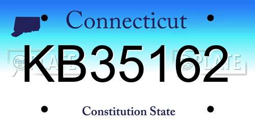 KB35162 Connecticut License Plate