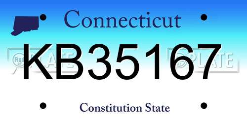 KB35167 Connecticut License Plate