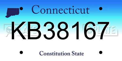 KB38167 Connecticut License Plate