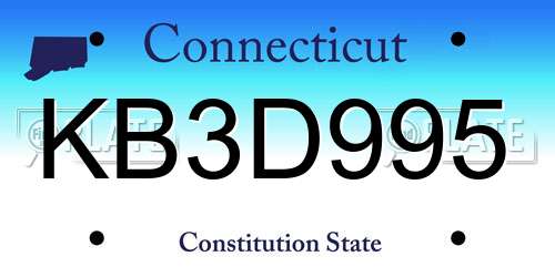 KB3D995 Connecticut License Plate