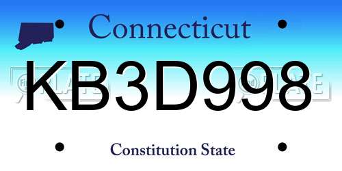 KB3D998 Connecticut License Plate