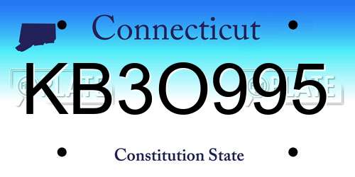KB3O995 Connecticut License Plate