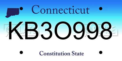 KB3O998 Connecticut License Plate