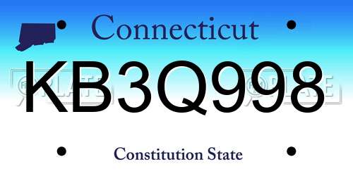 KB3Q998 Connecticut License Plate