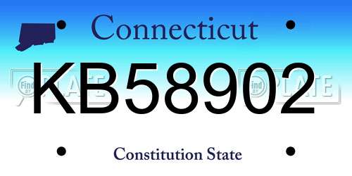 KB58902 Connecticut License Plate