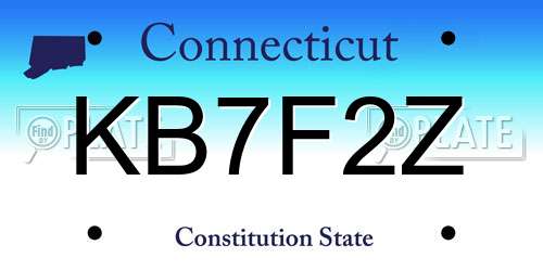 KB7F2Z Connecticut License Plate