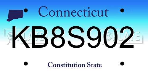 KB8S902 Connecticut License Plate