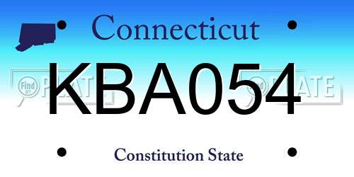 KBA054 Connecticut License Plate