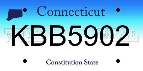 KBB5902 Connecticut License Plate