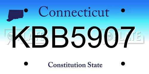 KBB5907 Connecticut License Plate