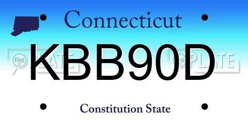 KBB90D Connecticut License Plate
