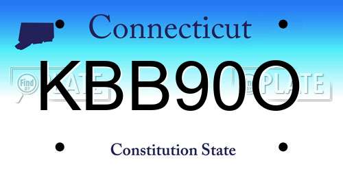 KBB90O Connecticut License Plate