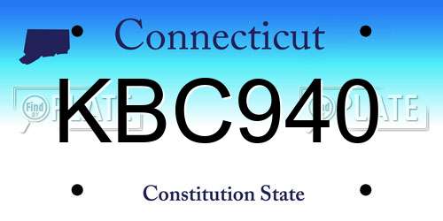 KBC940 Connecticut License Plate