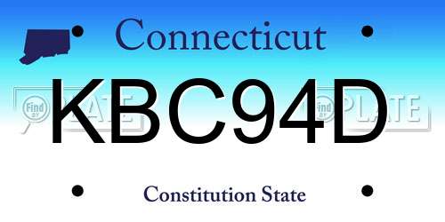 KBC94D Connecticut License Plate