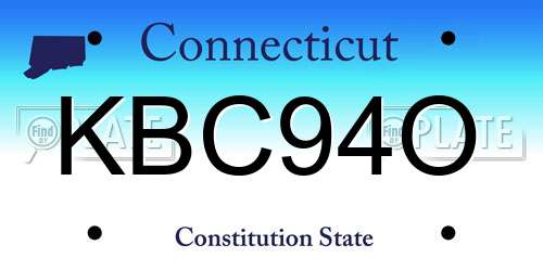 KBC94O Connecticut License Plate