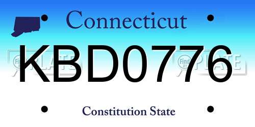 KBD0776 Connecticut License Plate