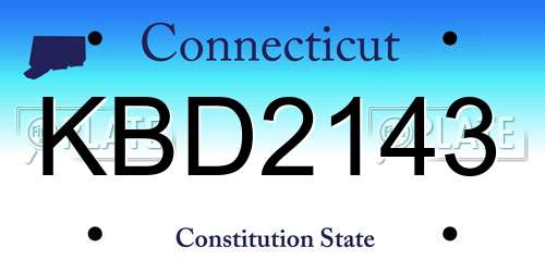 KBD2143 Connecticut License Plate