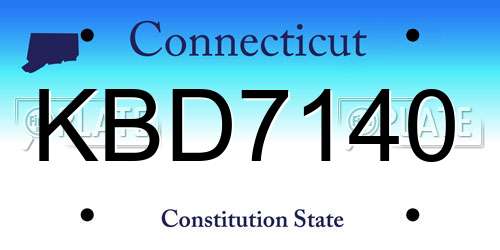 KBD7140 Connecticut License Plate