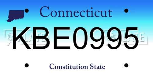 KBE0995 Connecticut License Plate