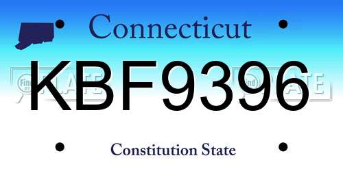 KBF9396 Connecticut License Plate