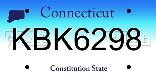KBK6298 Connecticut License Plate