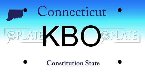 KBO Connecticut License Plate
