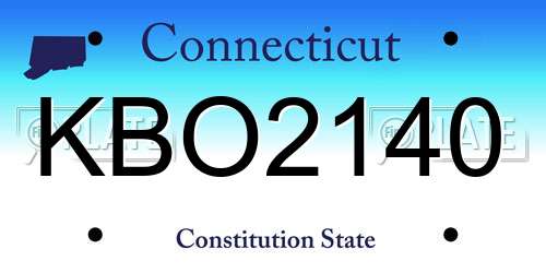 KBO2140 Connecticut License Plate