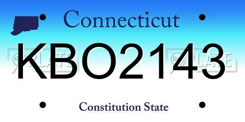 KBO2143 Connecticut License Plate
