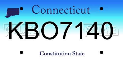 KBO7140 Connecticut License Plate