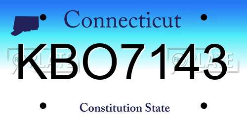 KBO7143 Connecticut License Plate