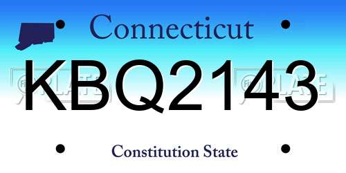 KBQ2143 Connecticut License Plate