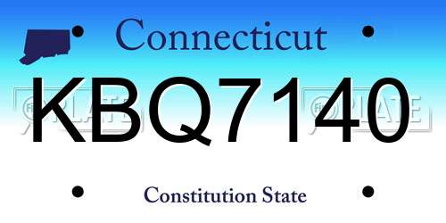 KBQ7140 Connecticut License Plate