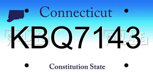 KBQ7143 Connecticut License Plate