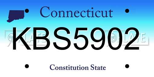 KBS5902 Connecticut License Plate