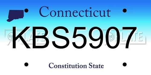 KBS5907 Connecticut License Plate
