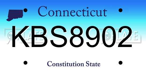 KBS8902 Connecticut License Plate