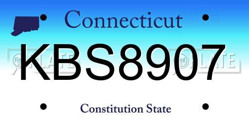 KBS8907 Connecticut License Plate