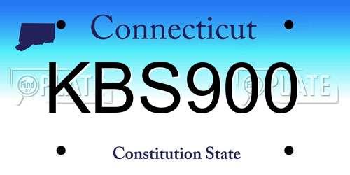 KBS900 Connecticut License Plate